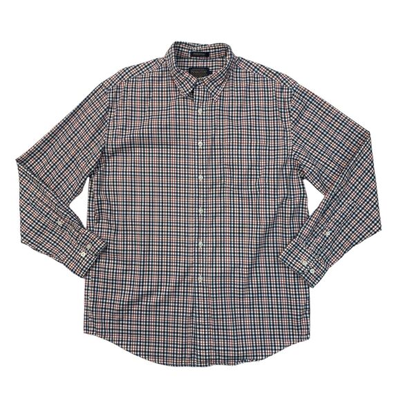 Pendleton Shirt Mens L Large Blue Red Plaid Bridgeport Button Down Long Sleeve - Picture 1 of 10